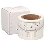 Augenbrauen-Lineal-Schablonenaufkleber, transparenter Einweg-Augenbrauenformer-Linealaufkleber aus Kunststoff für Make-up und Microblading, 50 Stück pro Rolle, 19,5 x 4,1 cm