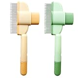 Hundekamm, 2x Katzenkämme Mit Entriegelungsknopf, Selbstreinigende Haustierbürste | Fellkamm Für Hunde Katzen, Tierhaarbürste Für Die Fellpflege Zu Hause, Entfernt Knoten 20x8x2cm