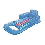 Adrosstoller Aufblasbarer Pool Float Wasser Hängematte Pool Liegen Schwimmer mit Getränkehalter Kopfstützen & Rückenlehne Luftmatratze Schlafbett