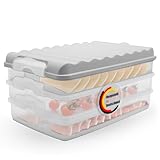 BigDean 3 Stück Aufschnittboxen für Kühlschrank Größe L – Aufbewahrung von Wurst, Käse u.v.m. – stapelbare Aufschnittdosen Made in Germany