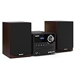 SHARP XL-B517D(BR) Mikro Hi-Fi Soundsystem Stereo mit DAB Radio, DAB+, FM, Bluetooth, CD-MP3, USB-Wiedergabe, Lautsprecher aus Holz, 45 Watt – Braun