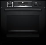 Bosch HRG578CB7, Serie 6, Smarter Einbau-Backofen mit Dampfunterstützung 60 x 60 cm, Made in Germany, Pyrolyse, Bratenthermometer, Air Fry Funktion, 3D-Heißluftfunktion, Soft Close, Backofenassistent