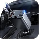 69W Zigarettenanzünder USB C, 4-in-1 USB C Auto Ladegerät mit Einziehbarem Kabel (80cm) KFZ Ladegerät, Auto Schnellladegerät USB Ladekabel Auto für iPhone 17 16 15 14 13 12 Pro Max, Galaxy, Pixel
