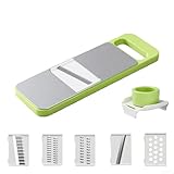 Edelstahl Gemüseschneider, 5 in 1 manueller Reibenschneider, effizient und präzise