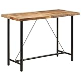 IBUQDDV Kitchen Table Bartisch küche Lounge Tisch Gartentische Bartisch 150x70x107 cm Massivholz Mango und Eisen für Esszimmer Küche Wohnzimmer