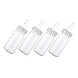 CRILSTYLEO 4 Stück Nuckelflasche Babyflaschen Stillflaschen Stillen Mit Der Flasche Milchflasche Säuglingsflaschen Mama Flaschen Neugeboren Muttermilch Flaschen 0-3 Monate Transparent Pp