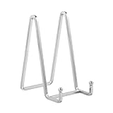 Staffelei Aufsteller Teller Ständer Metall - 2 Stück Tellerständer - Deko Tellerhalter - Dekoteller Halterung - 6 Zoll Eisen Staffelei fuer Teller | Foto | Bücher | Bild | Bilderrahmen - Silber