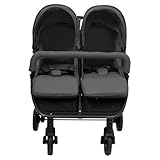 Vopese Geschwisterwagen Dunkelgrau und Schwarz Stahl Kinderwagen 10360