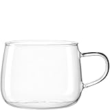 LEONARDO HOME Tè per Te Teetassen 4er Set - Teebecher aus dickwandigem Borosilikatglas - Hergestellt in Handarbeit - Inhalt 450 ml - Spülmaschinenfest, 4 Teegläser transparent, 077385