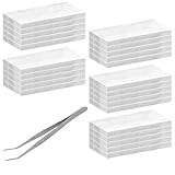 URPIZY 25 Stück Flammhemmende Baumwolle mit Pinzette für Tischfeuerstellen, 4.7x2 Zoll, Ersatzwatte für Bioethanol- und Gelkamine