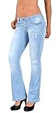 ESRA Bootcut Jeans Damen Bootcut Jeanshose Bootcut Hose Hüftjeans Schlaghose Damen Jeans Damen Low Waist Wide Leg Jeans Damen Weite Jeans Hose Damen Schlagjeans bis Übergröße B500