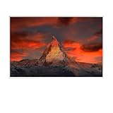 Behaglich Infrarotheizung Bild 600W - Schnellwärmend in 1-3 Min. - Energieeffizient mit Überhitzungsschutz - Flüsterleise - TÜV & 10 Jahre Garantie - Abendrot