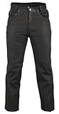 MDM Lederjeans Bikerjeans Western Nubuk Leder schwarz Motorradjeans Hose Lederhose (40)