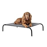 Navaris erhöhtes Hundebett mit Kühlungseffekt 90x64x20cm - Outdoor Hundeliege für Katzen und mittelgroße Hunde - Garten Haustierliege erhöht - Grau