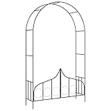 Rosenbogen mit Tor Schwarz 138 x 40 x 238 cm Eisen, ShGaxin Rankhilfe Für Blauregen, Rankgitter, Torbogen Garten, Rankbogen, Torbogen, Blumenbogen, Gartenbogen - 47092