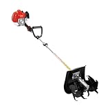 Benzin Motorhacke Gartenfräse 52CC 2-Takt Handgeführte Bodenfräse Bodenhacke Ackerfräse 1450W 6500rpm Mini Pflüger, 25cm Arbeitsbreite, 9cm Arbeitstiefe, für Pflügen, Graben, Unterpflügen