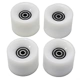 Drivstraw Skateboard-Räder, 60 x 45 mm, 78 A, Longboard-Rad-Set mit ABEC-9-Kugellagern und Abstandshaltern für Cruiser, kurzes Skateboard und Bollerwagen, 4er-Pack, PU-Stahlkonstruktion (weiß)