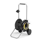 Kärcher Schlauchwagen HT 3, kompakt und beweglich mit extra breitem Standfuß, höhenverstellbarer Handgriff, inkl. Spritzenhalterung, Schwarz