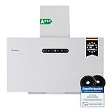 KKT KOLBE Dunstabzugshaube 60cm A+++ | Umluft Abluft | Kopffrei Wandhaube | Weiß | Metall | LED-Beleuchtung | Gestensteuerung | SensorTouch | Aktivkohlefilter | BASE6002W