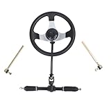 VOBOR 300-mm-Lenkrad-Kit, Universal-Lenkrad-Montagesatz aus Stahl, Gute Einstellbarkeit für Go-Kart-Wagen UTV 110, 125, 140, 150