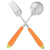 JOINPAYA 2st Karottenmesser Und Besteck Für Kleinkinder Kindergabeln Kinder Bagger Für Kinder Babyutensilien Für Ostern Kleinkindbesteck Kinderlöffel Esslöffel Metall