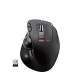 ELECOM EX-G Trackball-Maus, 2,4 GHz USB Wireless, Ergonomisches Design, Daumensteuerung, glatter Rollball, optische Verfolgung, 6 programmierbare Tasten, Neigungs-Scroll, Computermäuse für Laptop, PC,