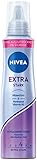 NIVEA Extra Stark Schaumfestiger (150 ml), pflegender Haarschaum mit Hitzeschutz, Panthenol & Vitamin B3, zuverlässiger Haarfestiger für Stylings mit 24h Halt (Haltestufe 4)
