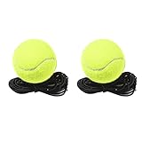 xbiez Tragbares Tennistraining mit Schnur, Einzelübungstrainer, für Erwachsene und Kinder, Anfänger, 2 Stück