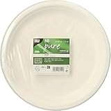 50 Teller, Zuckerrohr 'pure' ungeteilt Ø 26 cm · 2 cm weiss