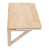 Zalydala Wandklapptisch,Wandmontierter Klapptisch aus Kiefernholz – 60x40cm, faltbar & platzsparend, für Homeoffice/Küche/Balkon, inkl. Montagezubehör (60x40cm)