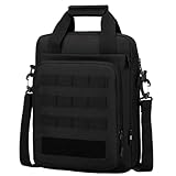 ZHIERNA Taktische Aktentasche Umhangetasche Schultertasche Kleine Herrentasche Kuriertasche, Heavy Duty MOLLE Handtasche für Arbeit, Reisen, Camping, Wandern (Schwarz)