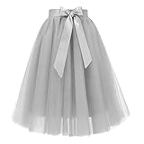 Tüllrock Damen 50er Rockabilly Minirock Elastische Hohe Taille Ballettrock Tütü Rock Erwachsene Tutu Kurz Unterrock Fasching Karneval Kostüm A-Linie Geschichtet Petticoat Festliche Outfit