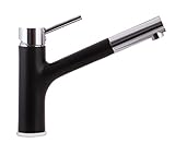 Grünblatt Schwarz/Chrom Niederdruck Küche Armatur herausziehbar Geschirrbrause Küchenarmatur Einhebelmischer Wasserhahn mit Brause Handbrause küchenarmaturen armaturen