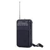 Fangxuee Tragbares AM-FM-Taschenradio, 2-Band-Stereoradio, Betriebsbereites Teleskopantennenradio mit 3,5-mm-Kopfhöreranschluss, Schwarz