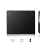 HUION HS64 Grafiktablett, 4 Express-Tasten, 8192 Druckempfindlicher Stift, 6,3 x 4 Zoll Zeichentablett für Win, Mac, Android, Ideal für Digitale Kunst, Malerei und Design