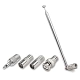 Fivetwofive 1 Satz Stabantenne, 3,5 mm Adapter, FM-Radioantenne, Teleskop-F-Typ-Stecker, AV-Stereo-Receiver