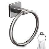 Handtuchring, Badezimmer Handtuchhalter Ohne Bohren Weltraumaluminium Handtuchhalter Ring zum Kleben Wandmontage Badzubehör (Pistole Schwarz)