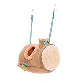 Abaodam Kleintier Schlafhaus Baumstumpf Warmes Nest für Flughörnchen und Hamster Winter Kuschelhöhle Beißfest Sicher für Kleine Haustiere