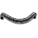 Alice International Englisches Trensenzaum aus Leder mit weich gepolstertem Stirnband, glitzernde Kristallbling, für Dressur und Reiten, Full M 20