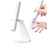Denabuty UV Lampe für Gelnägel, Mini U V LED Lampe für Nägel Wiederaufladbar mit Ständer Tragbare Kleine UV Nagellampe für Gel Nagellack, zum Aushärten von Nagelkleber & Nail Tips Weiß