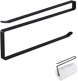 Küchenrollerollenhalter Ohne Bohren Rollenhalter küchen Organizer Metall Küchenrollenhalter Unterschrank Papier für Küche Bad Hängen Papierhandtuchhalter Kleiderbügel Schwarz