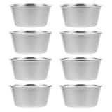 VICASKY 8 Stück Kleiner Tarteformen aus Kohlenstoffstahl Antihaftbeschichtete Runde Kuchen und Puddingbackformen Hitzebeständig für Kleine Desserts und Cupcakes