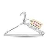Ambideluxe | 20 Drahtbügel Silber | Hosenbügel | Metall Kleiderbügel mit hochwertiger Zink- & Pulverbeschichtung | Platzsparende & langlebige Drahtkleiderbügel | Für Schrank, Garderobe & Wäscherei
