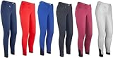 RL24 - Reithose für Damen Flex Basicline | Reiterhose mit Tasche & Silikon-Vollbesatz | elastische & atmungsaktive Vollbesatzreithose | Reitleggings in Weiß | Reitbekleidung in Größe 44