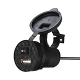 Wasserdichtes Motorrad-Ladegerät, USB-Motorrad-Telefon-Ladegerät - 12V Schnellladegerät für Motorräder - wasserdichte Ladeausrüstung für Roller, Elektroroller, Motorräder