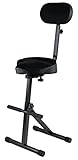 Classic Cantabile ST-200 PRO Stehhilfe Stehstuhl Stehsitz Bügelstuhl (massives Stahlgestell, Gummifüßen, Sitzhöhe 5-stufig, 57-81 cm einstellbar, Sitzfläche BxHxT: 41 x 8,5 x 37 cm) schwarz