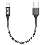 RAVIAD iPhone Ladekabel Kurz, 30CM Lightning Kabel MFi Zertifiziert Nylon iPhone Kabel Kompatibel für iPhone 14 13 12 11 Pro Max Mini XS XR X SE 2020 8 8 Plus 7 7 Plus 6s 6 5s 5- Schwarz