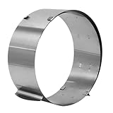 TOBBOMEY Verstellbarer aus Edelstahl mit Skala Runder Ausziehbarer Backrahmen für DIY Kuchenformen Wiederverwendbar Leicht zu Reinigen Geeignet für Torten und Desserts