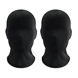 2 Stück Schwarze Maske Halloween,Schwarz Vollgesichtsmaske Kostüm,Gesichtslose Game Spandex Masken,Terrifier Wizard Mask Gang Costume,Cosplay Costumes Augenmaske Accessoires,für Erwachsene Kinder