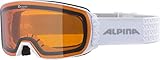 ALPINA NAKISKA - beschlagfreie, rahmenlose OTG Skibrille mit 100% UV-Schutz für Erwachsene - white matt - one size